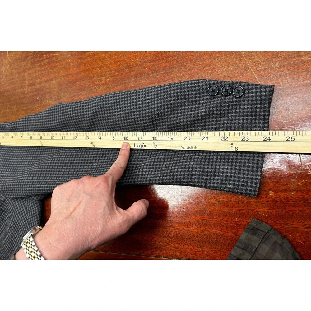 Givenchy Monsieur Blazer Mens 39R Gray Houndstooth USA‎ Made Timeless Vintage